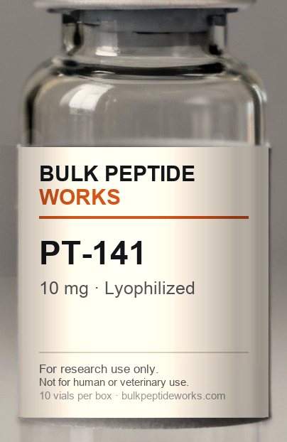 Vial of PT-141 (Bremelanotide), labelled with the available strengths